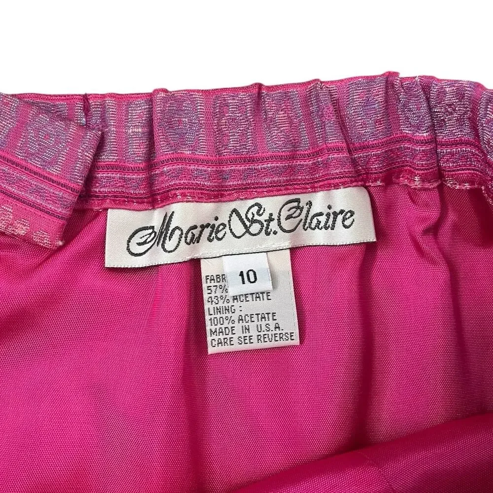 VTG Marie St. Claire Skirt Pink Pencil Lined Spring Easter Church Career Size 10